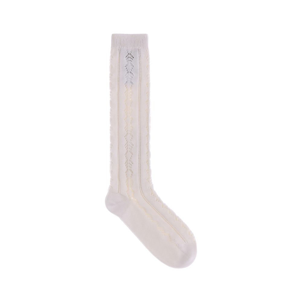 Valentino Garavani Cotton Crochet Socks - Elegante Knæstrømper