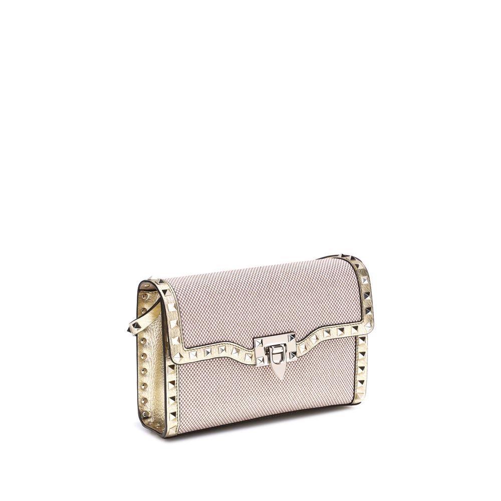 Valentino Garavani Lille Canvas Rockstud Håndtaske