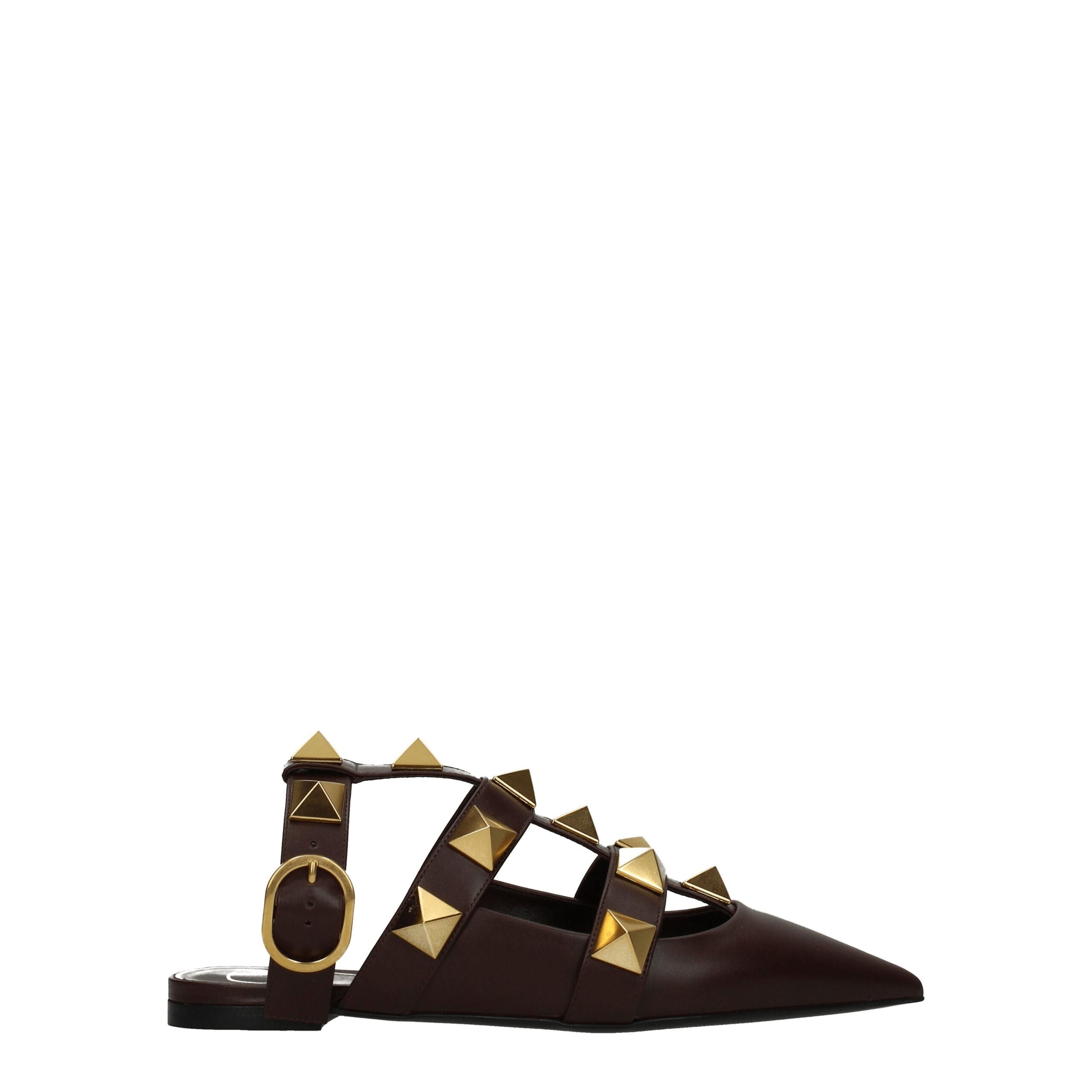 Valentino Garavani Brune Lædersandal med Sten