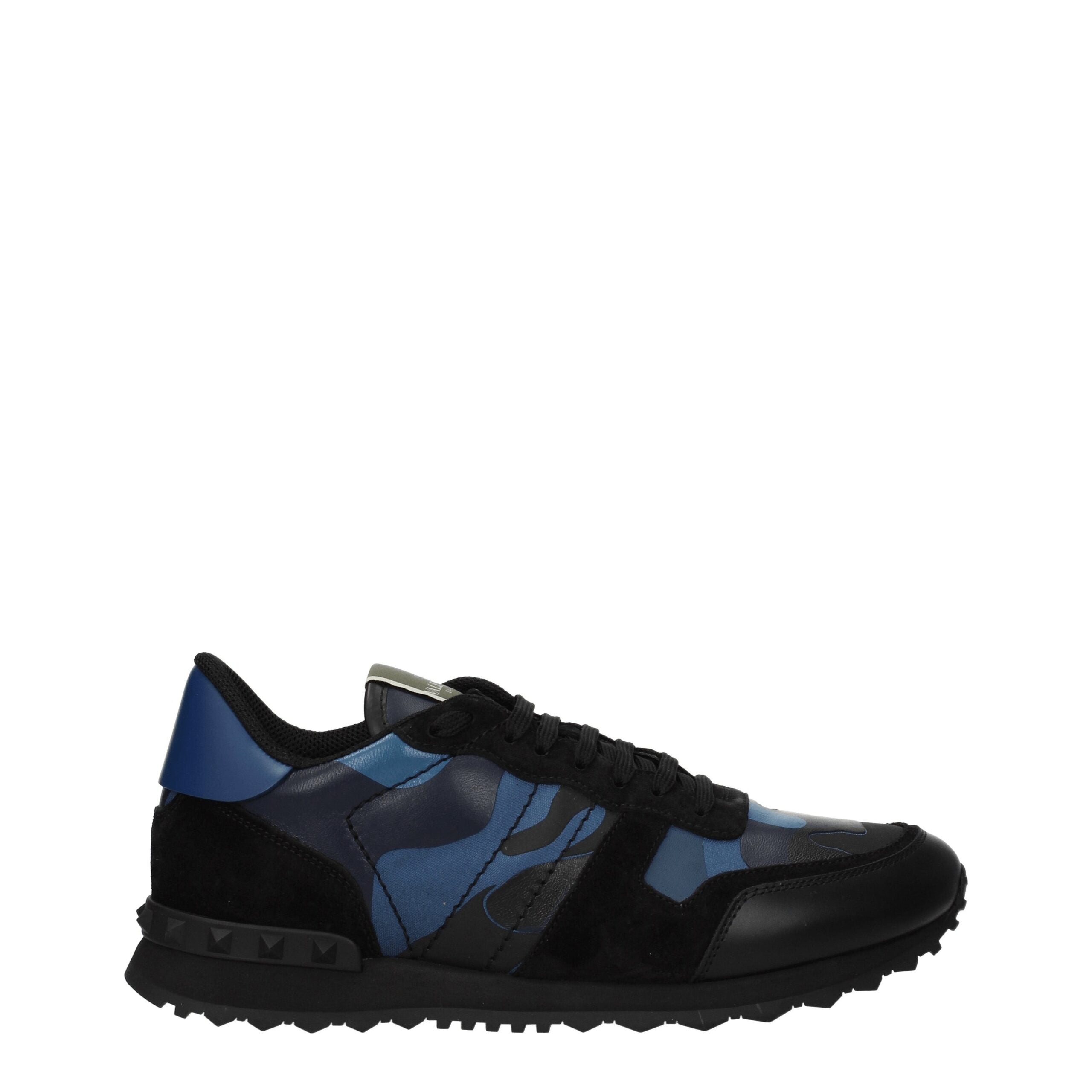 Valentino Garavani Blå Læder Sneakers med Stjerner