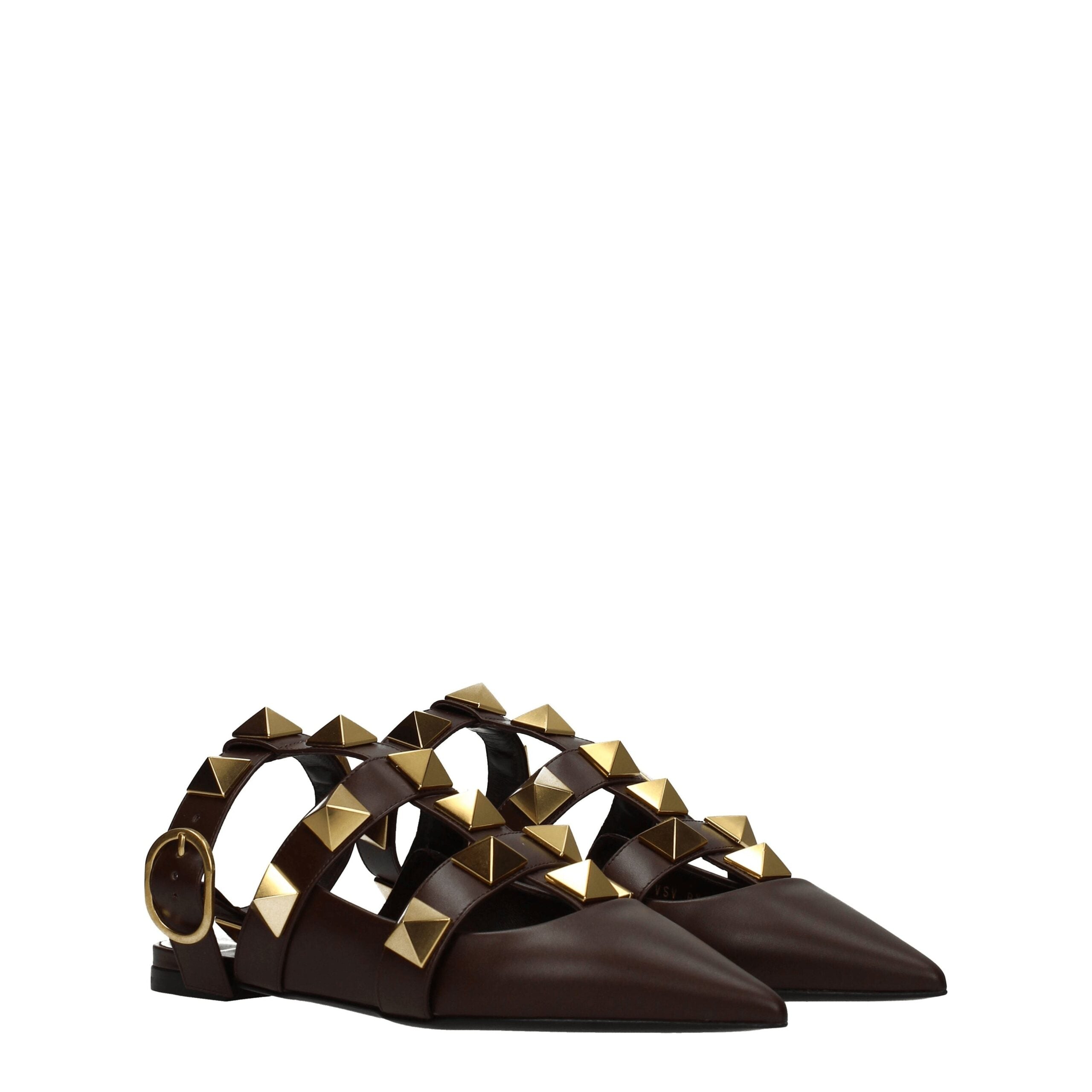 Valentino Garavani Brune Lædersandal med Sten