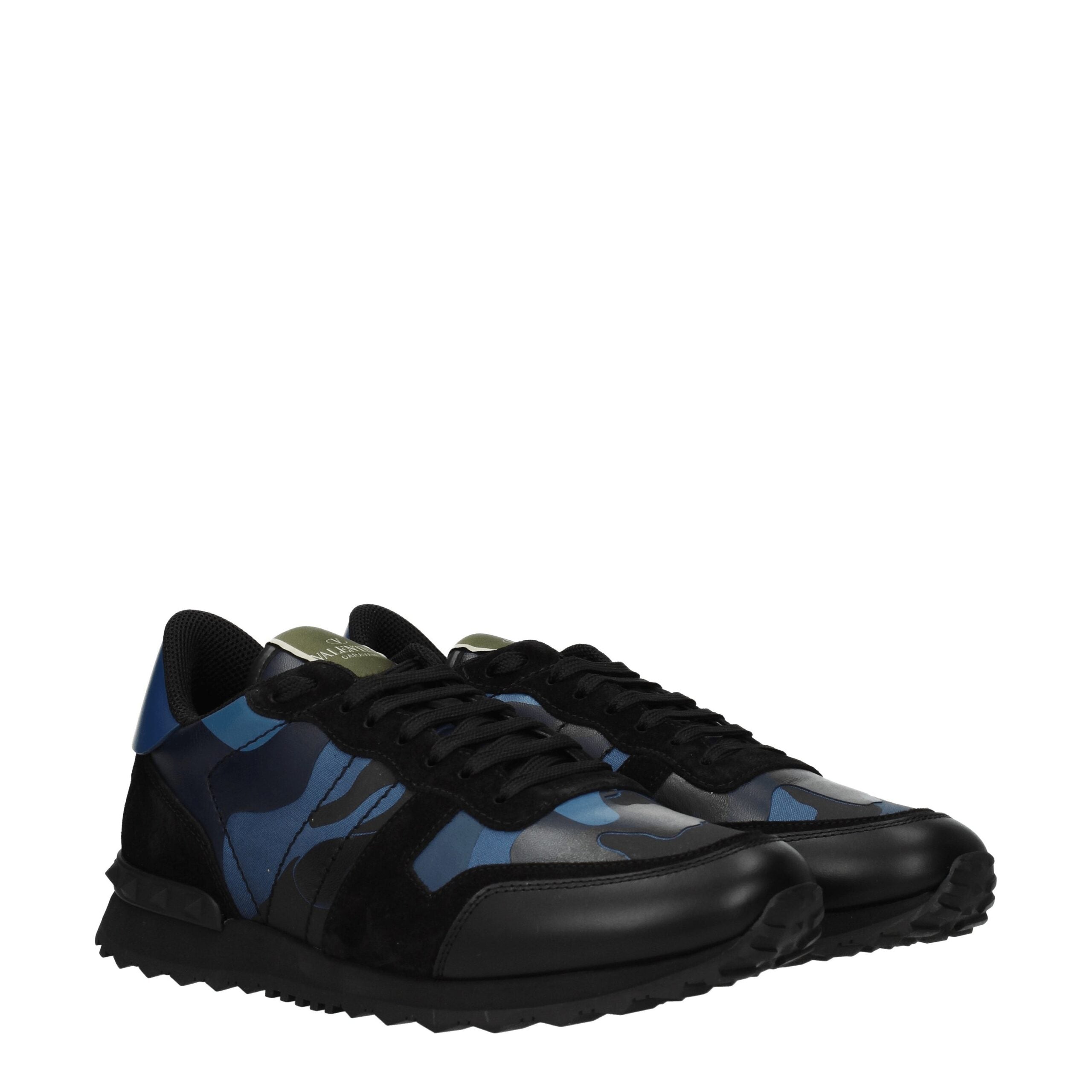 Valentino Garavani Blå Læder Sneakers med Stjerner