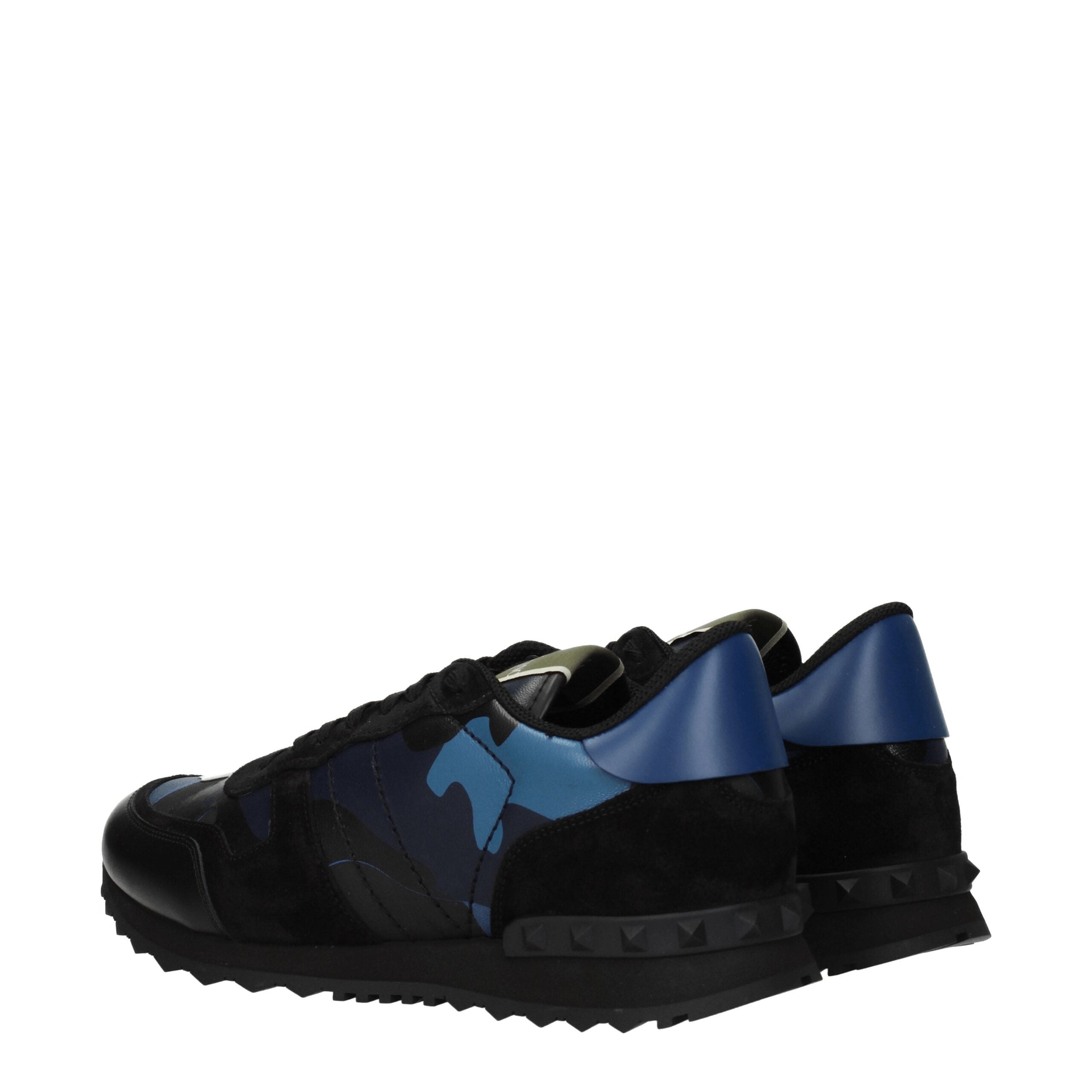 Valentino Garavani Blå Læder Sneakers med Stjerner