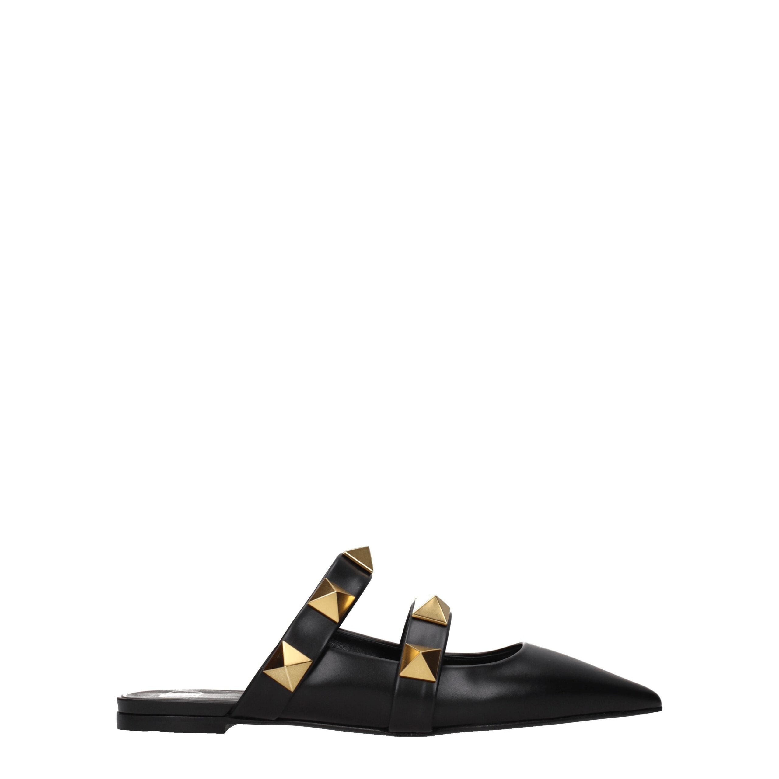 Valentino Garavani Sorte Lædersandal med Nitter