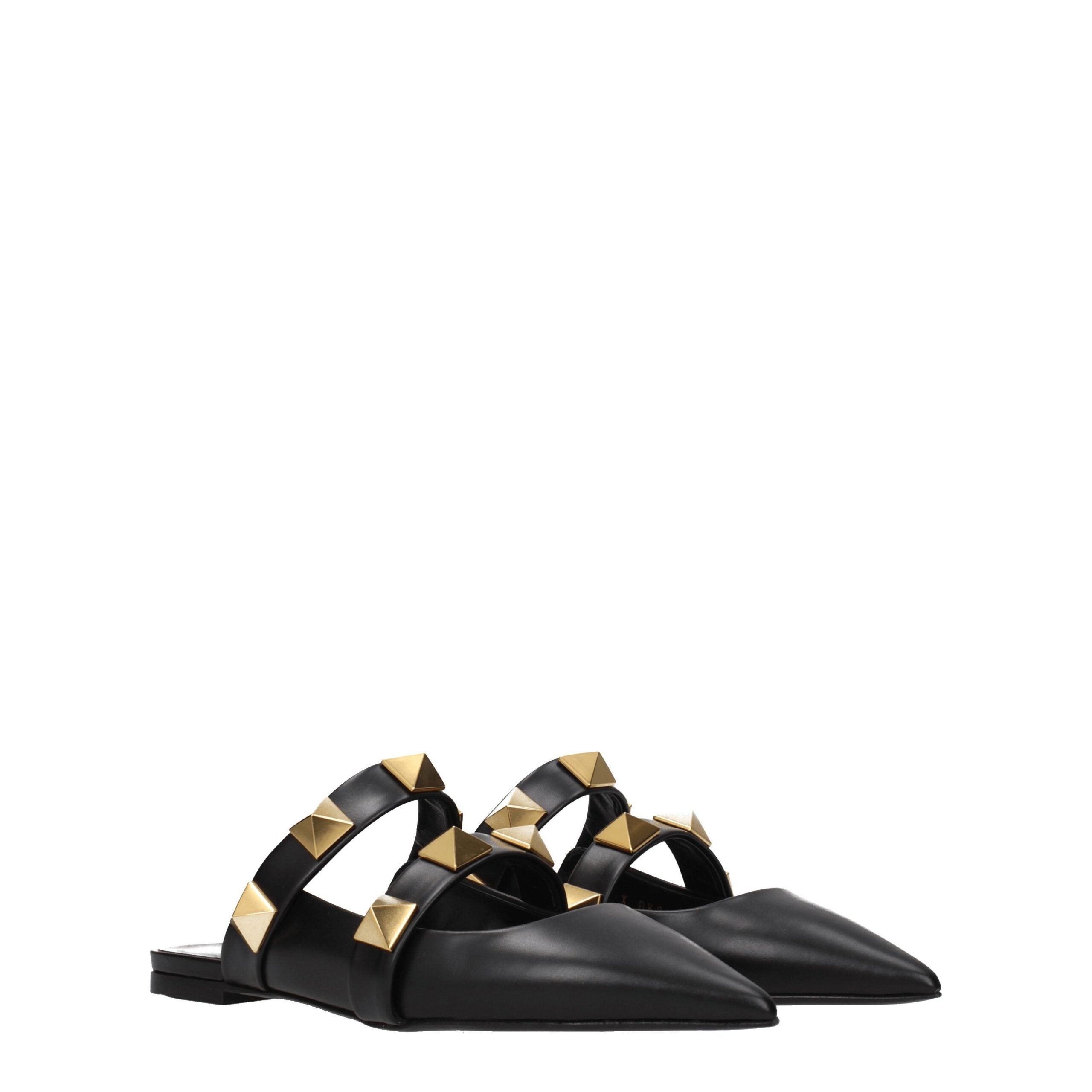 Valentino Garavani Sorte Lædersandal med Nitter